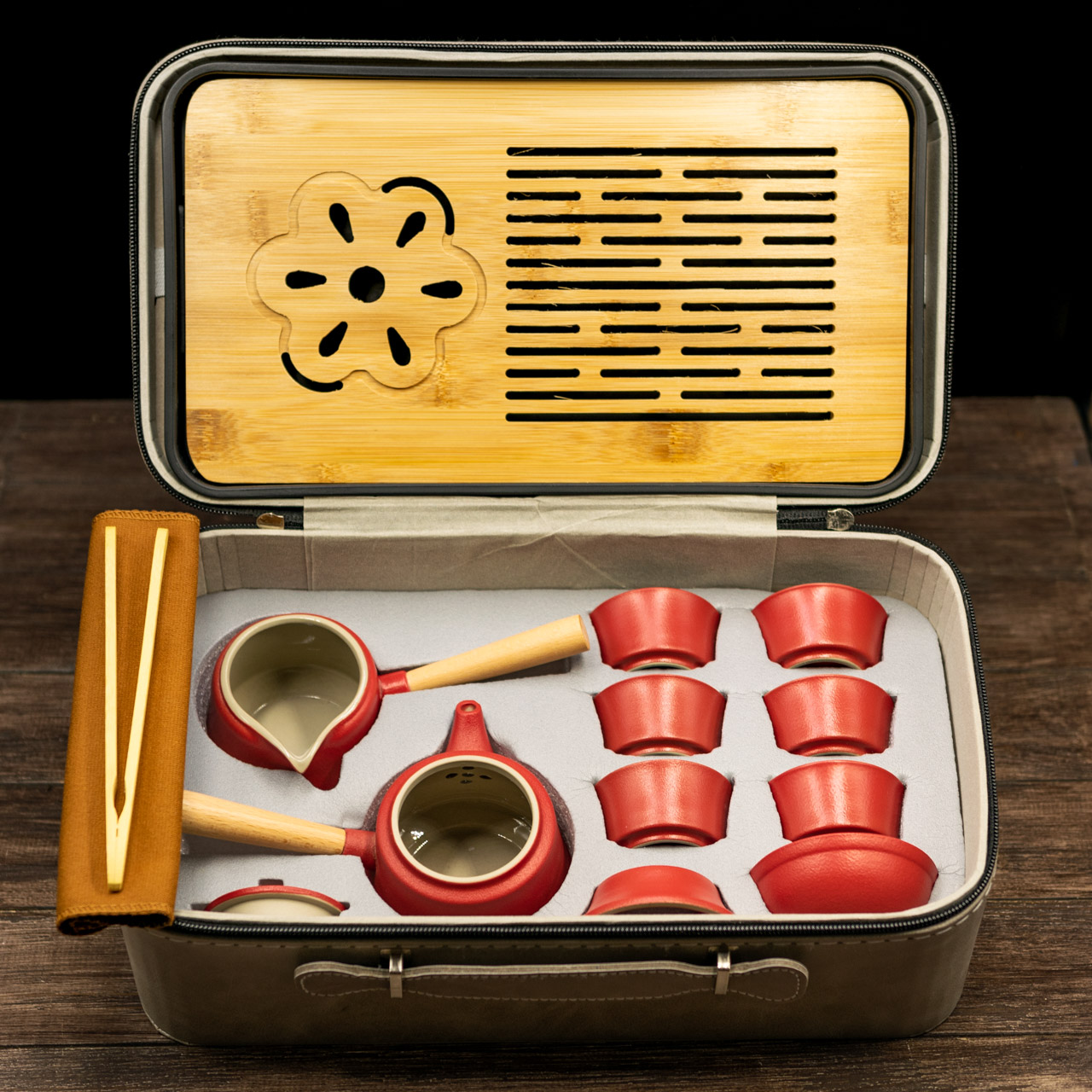 Набір посуду "Японський стиль" кераміка (червоний) на 6 персон, Фото Набір посуду "Японський стиль" кераміка (червоний) на 6 персон, Картинка