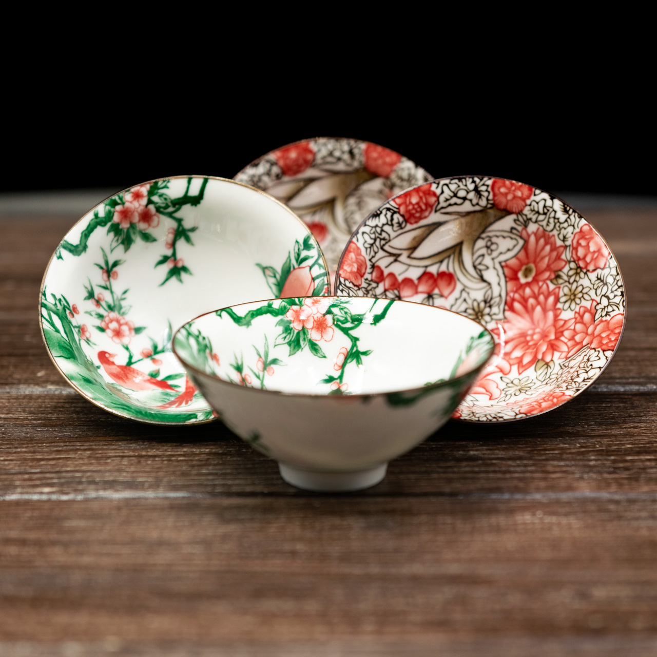 Набір 4 піали "Квіти" 80 мл, Картинка