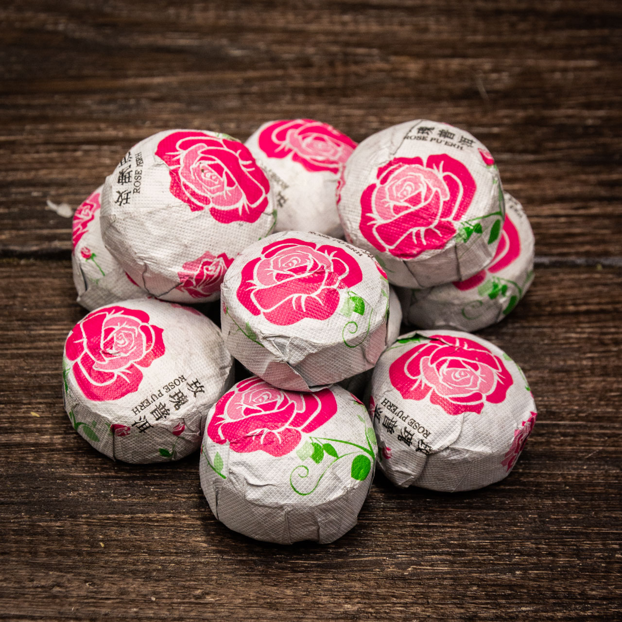 Шу Пуер з трояндою 10 штук по 6 грам, Картинка