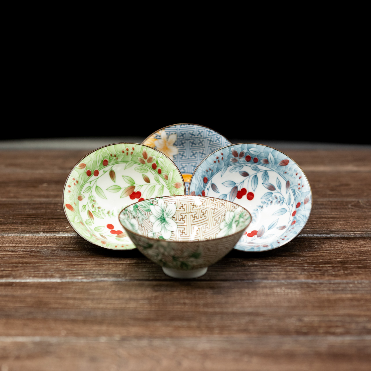 Набір 4 піали "Блакитний і зелений" 80 мл, Картинка