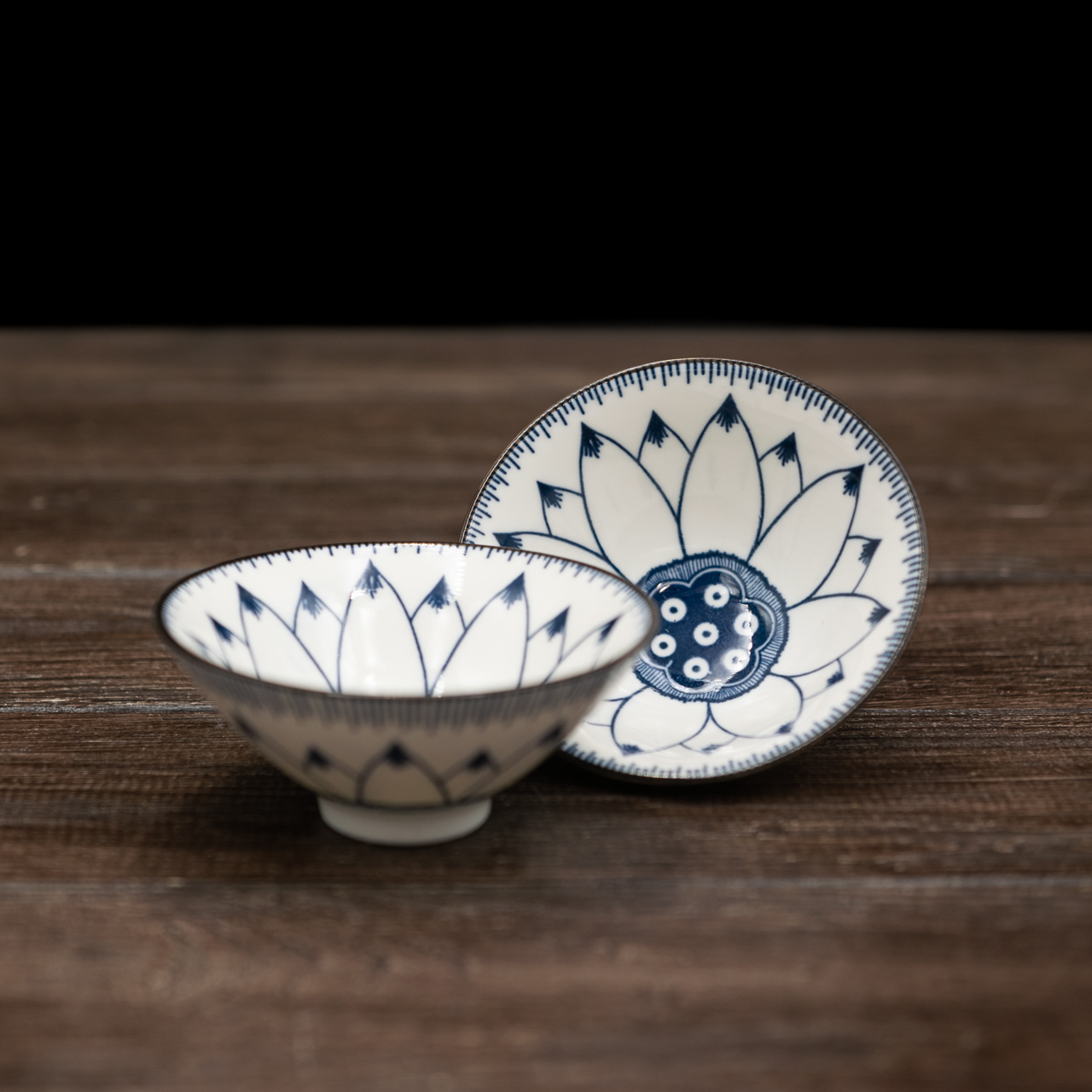 Порцелянова ретро піала "Квітка" 80 мл, Картинка