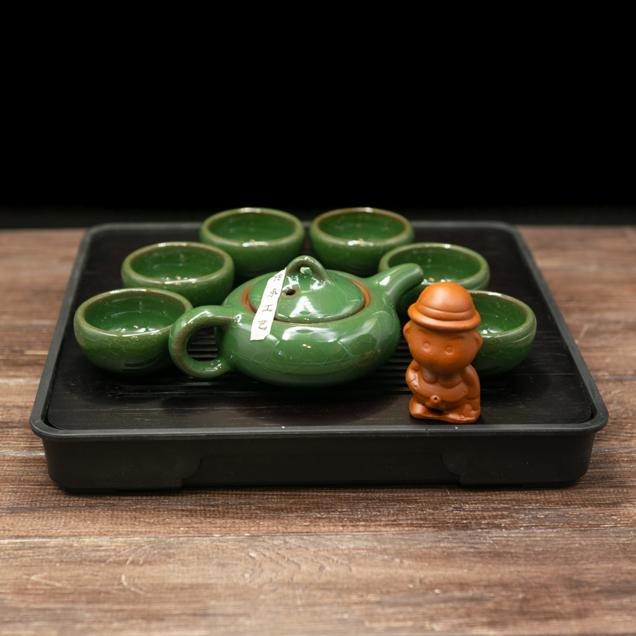 Чайна церемонія "Колотий лід" глина (зелений) на 6 персон, Картинка