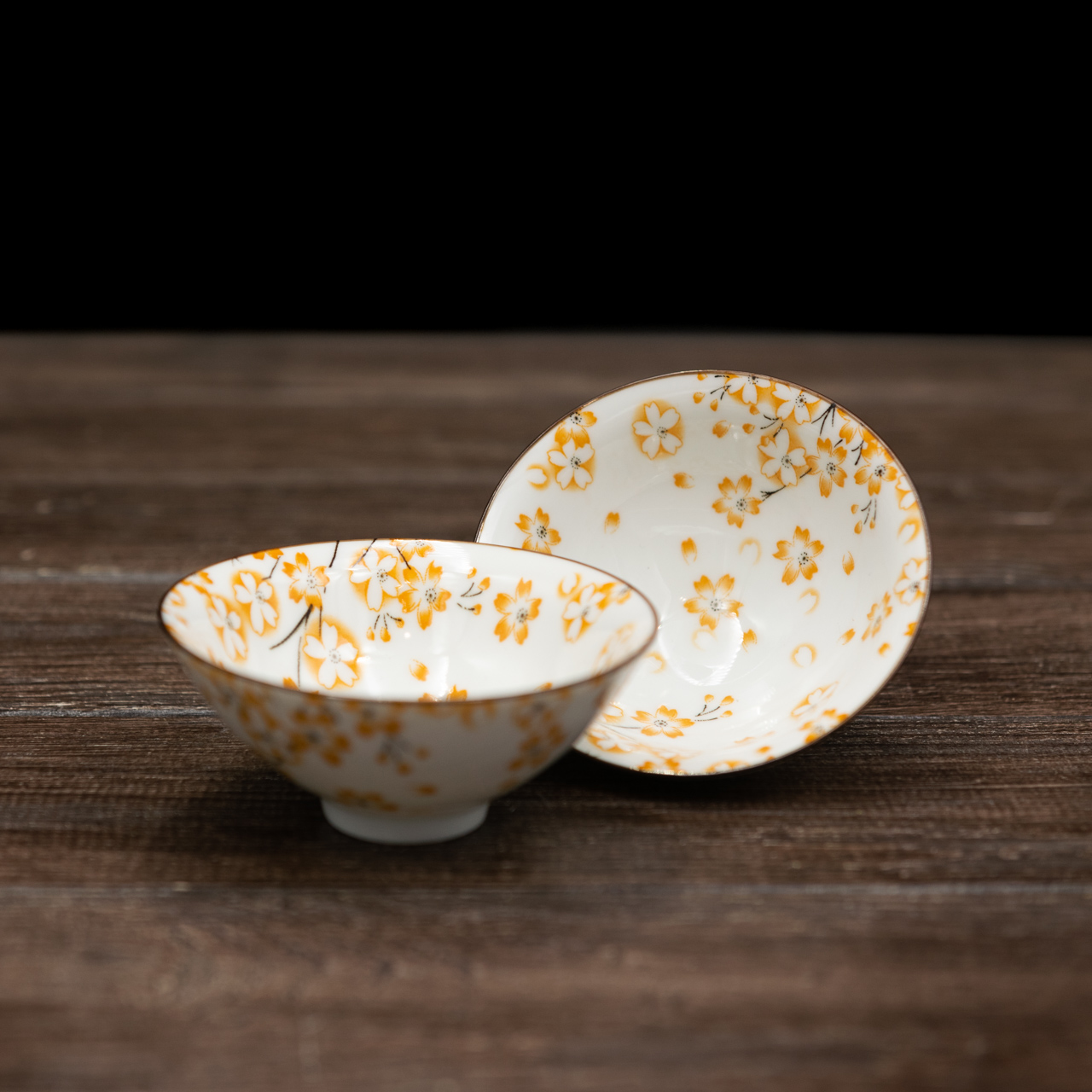 Порцелянова ретро піала "Квітки сакури" 80 мл, Картинка