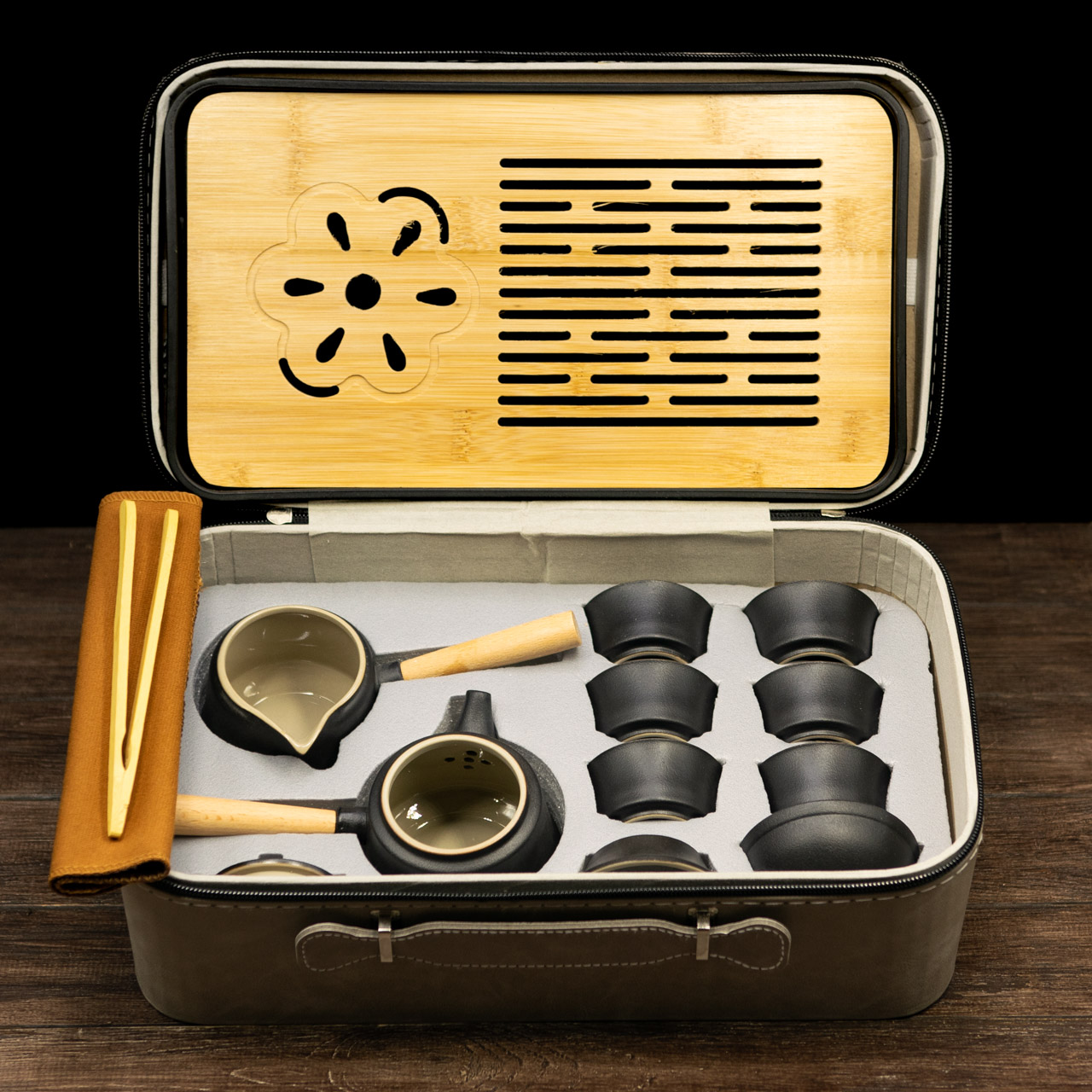 Набір посуду "Японський стиль" кераміка (чорний) на 6 персон, Фото Набір посуду "Японський стиль" кераміка (чорний) на 6 персон, Картинка