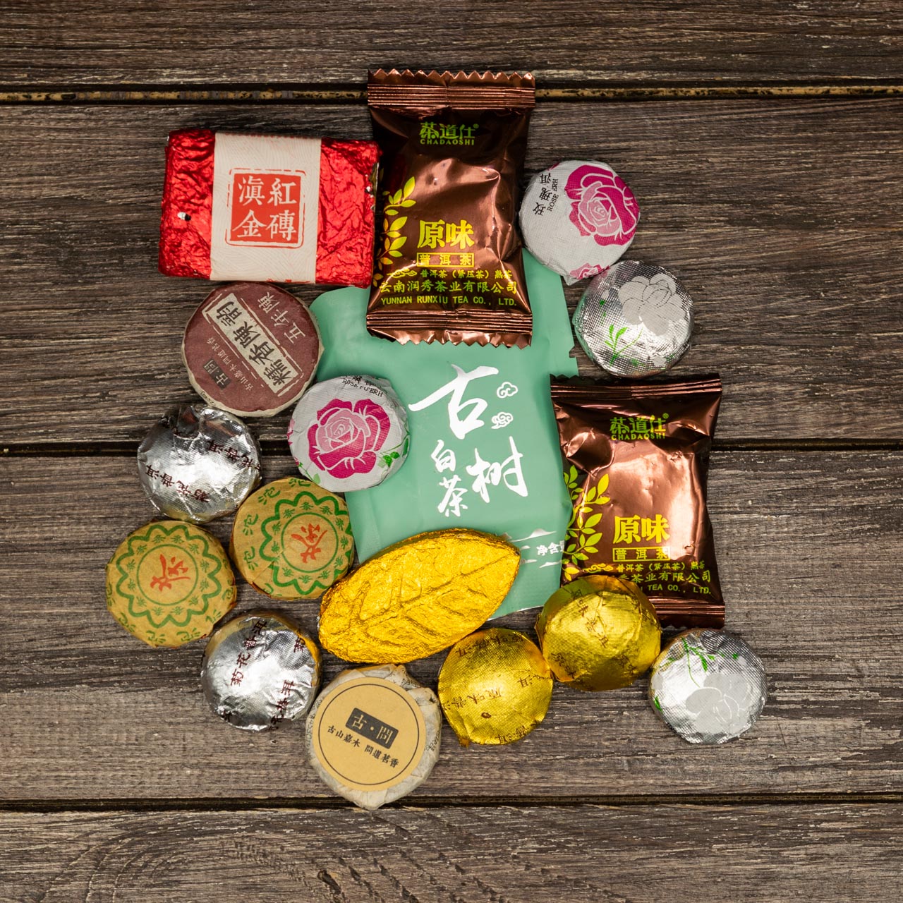 Подарунковий набір пуерів «Червоний лист», Фото Подарунковий набір пуерів «Червоний лист», Картинка