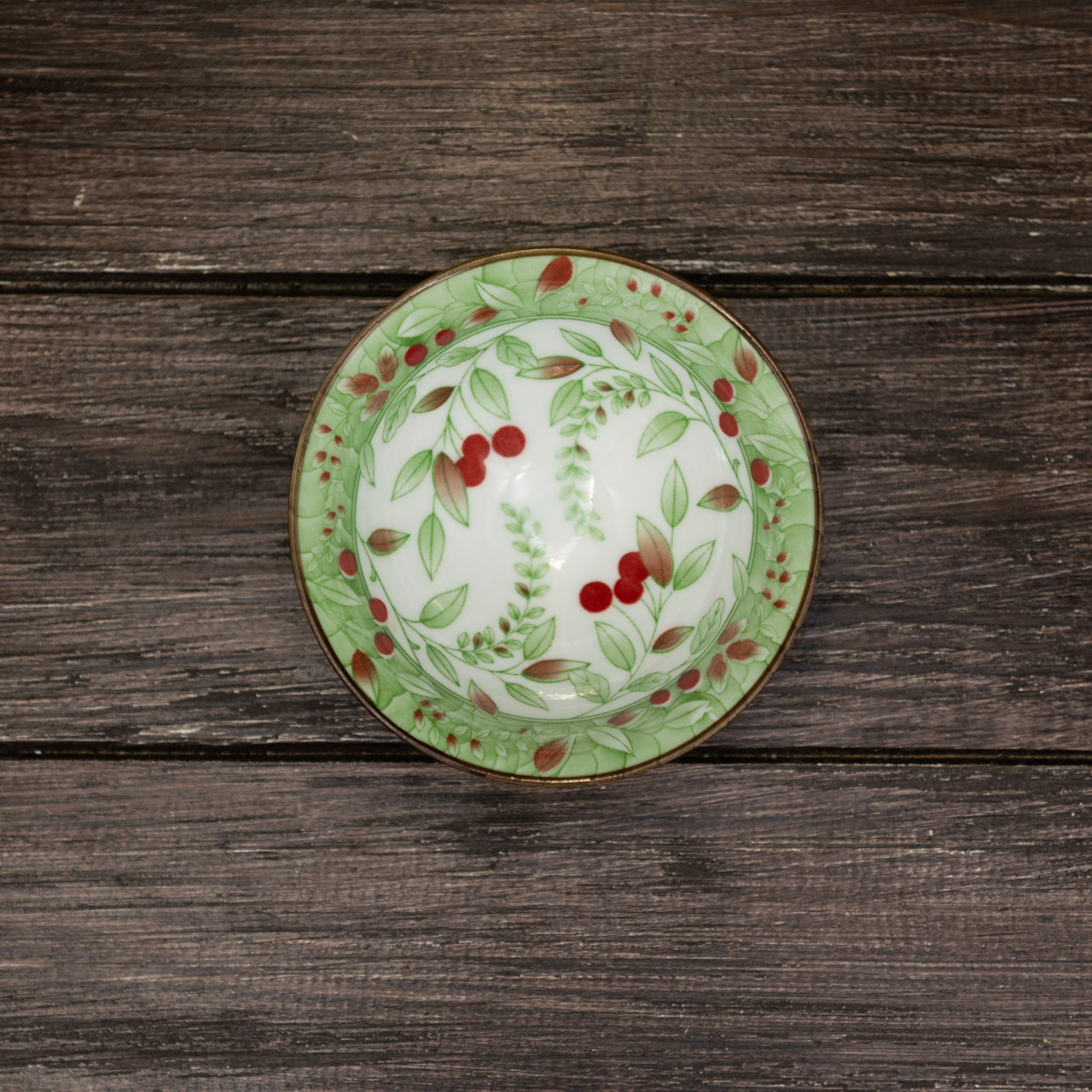 Порцелянова ретро піала "Гілки дерева вишні" (зелена) 80 мл, Картинка