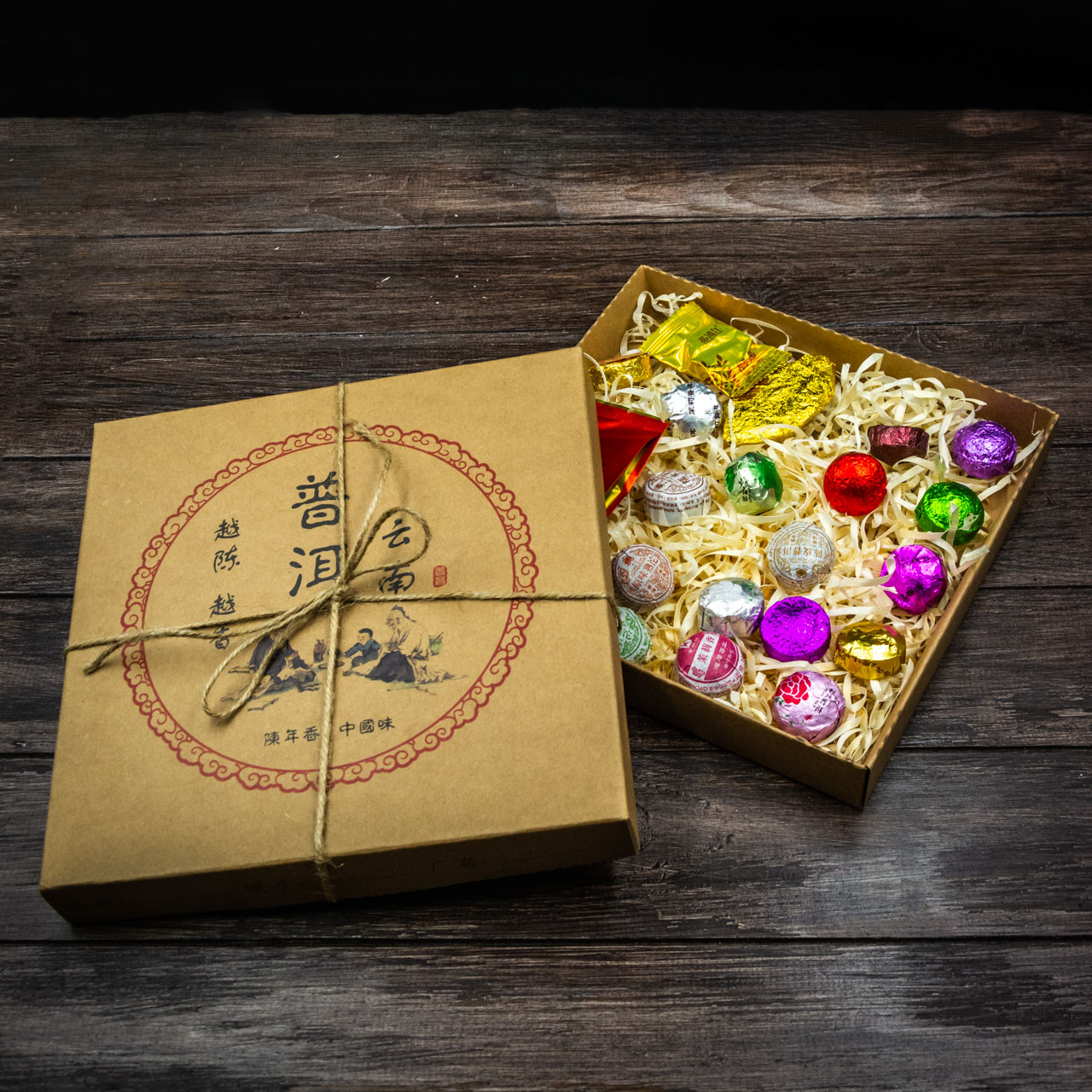 Подарунковий набір пуерів "Асорті" 20 шт, Фото Подарунковий набір пуерів "Асорті" 20 шт, Картинка