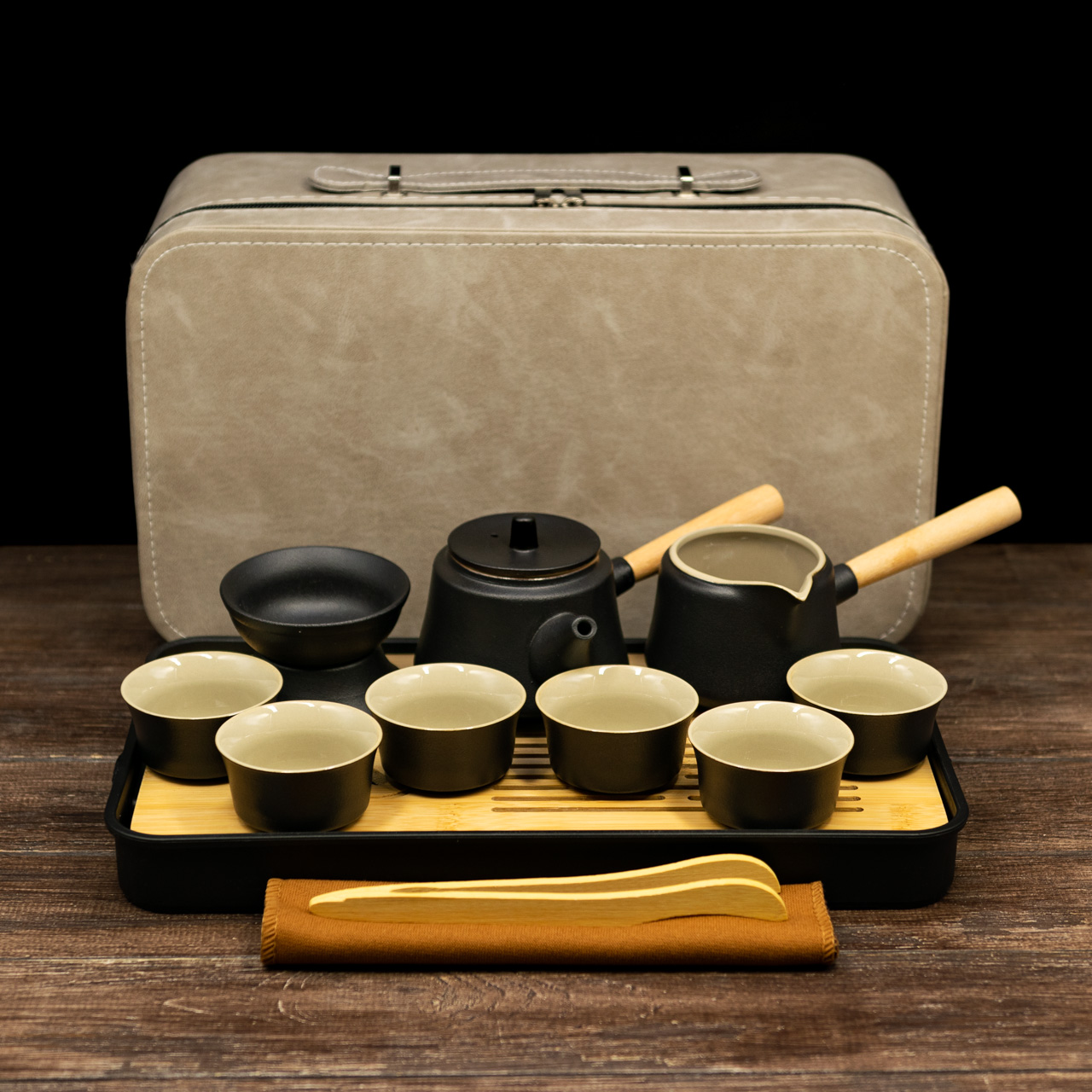 Набір посуду "Японський стиль" кераміка (чорний) на 6 персон, Фото Набір посуду "Японський стиль" кераміка (чорний) на 6 персон, Картинка