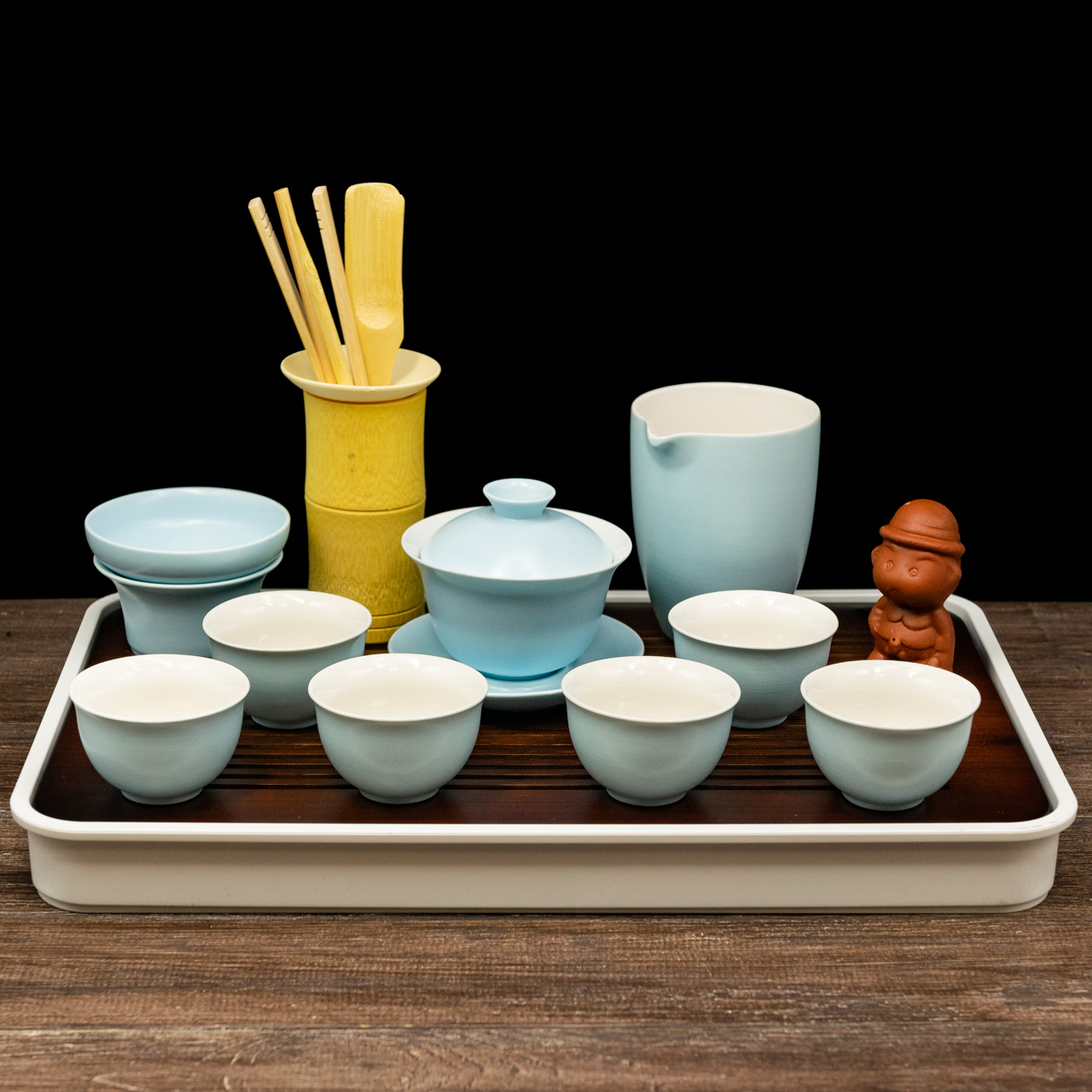 Набір посуду для чайної церемонії на 6 персон "Домашній подарунок" з гайванню (блакитний), Фото Набір посуду для чайної церемонії на 6 персон "Домашній подарунок" з гайванню (блакитний), Картинка