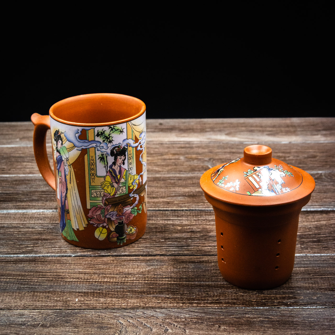 Чашка-заварник глина (рудий) 300 мл, Картинка