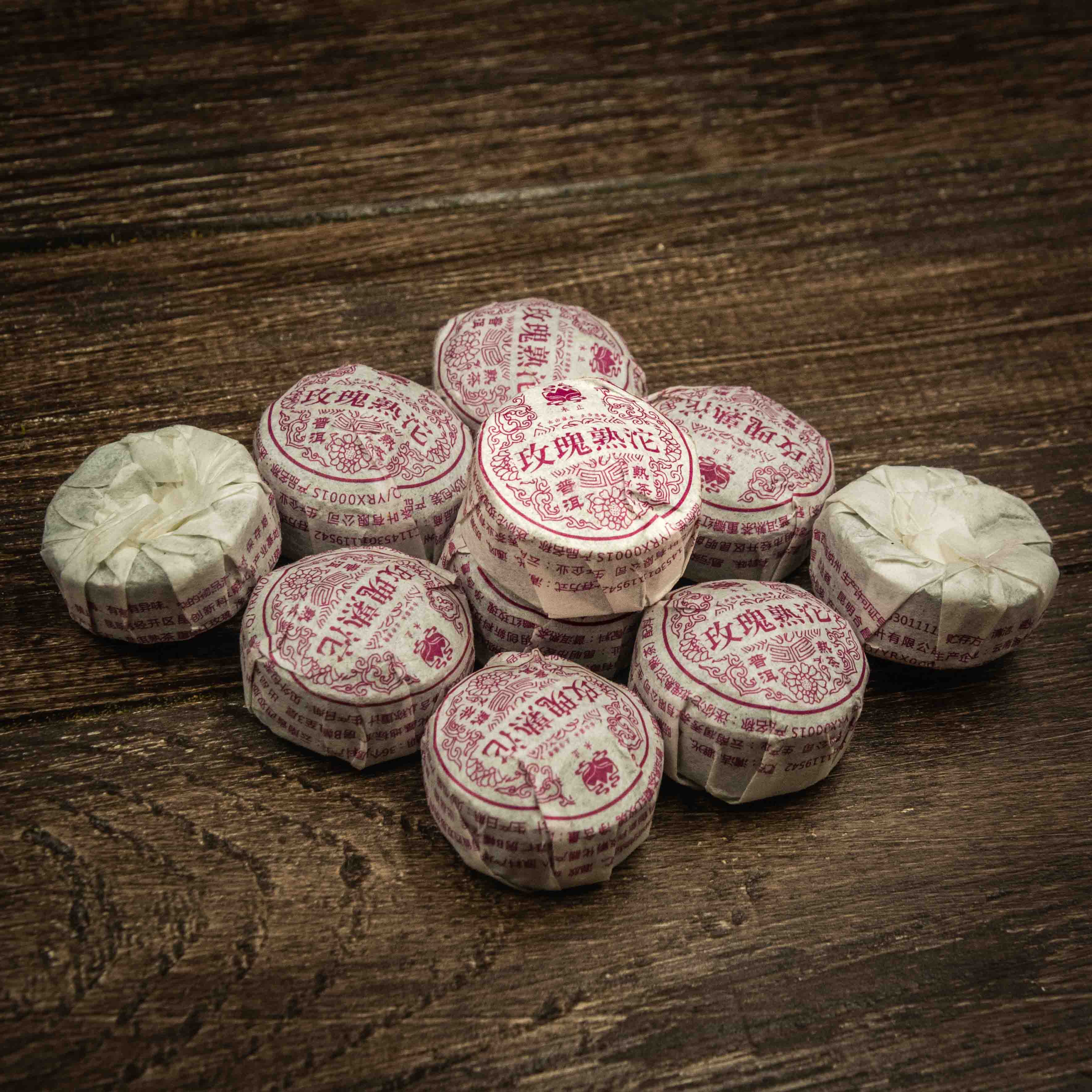 Шу Пуер з трояндою 10 штук по 5 грам, Картинка